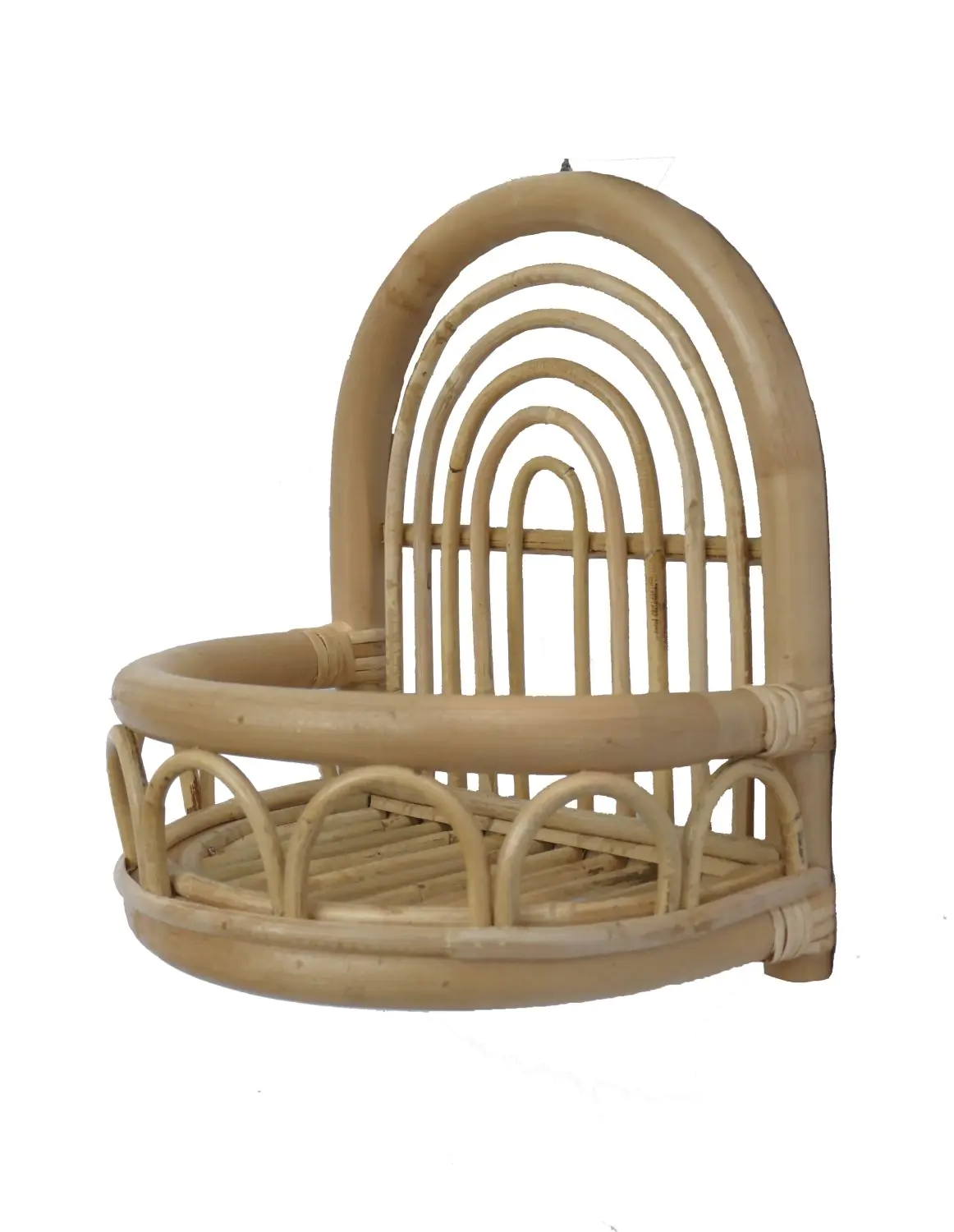  Product image 1 of the product “Fara wall rack, made of rattan wood, 28.8 cm height. Natural Color. ”